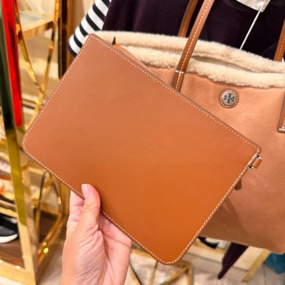 Tory Burch Shearling Tote 170389 Taupe $750 - Picture 10 of 16